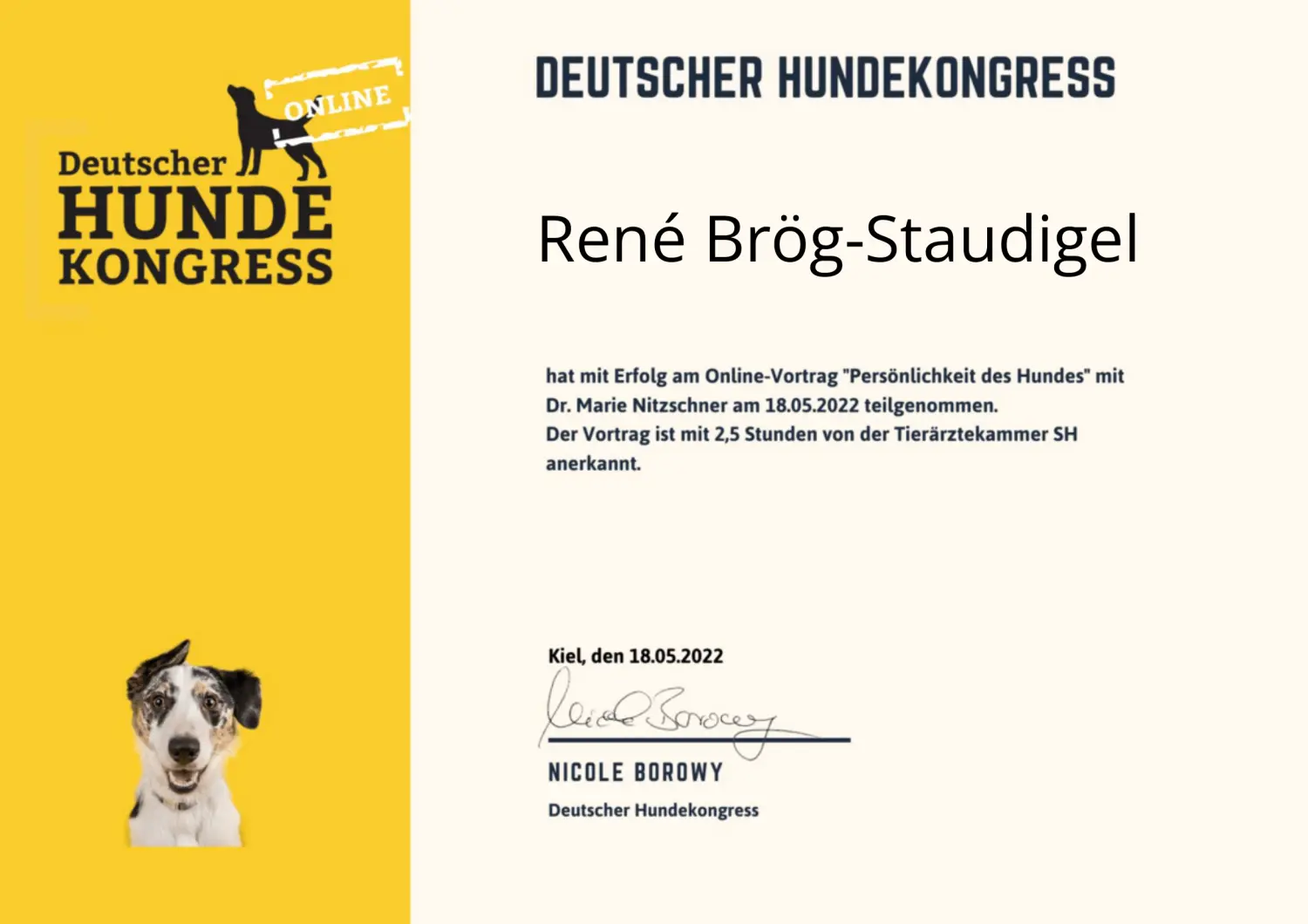 Mensch/Hund-Coaching-Zertifikat