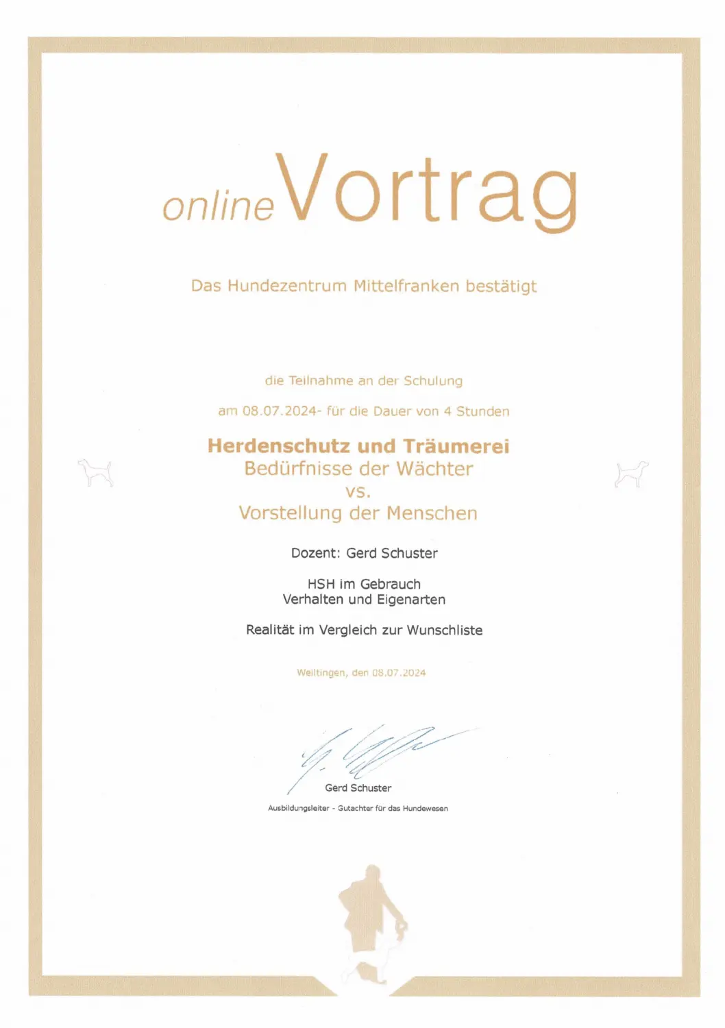Mensch/Hund-Coaching-Zertifikat
