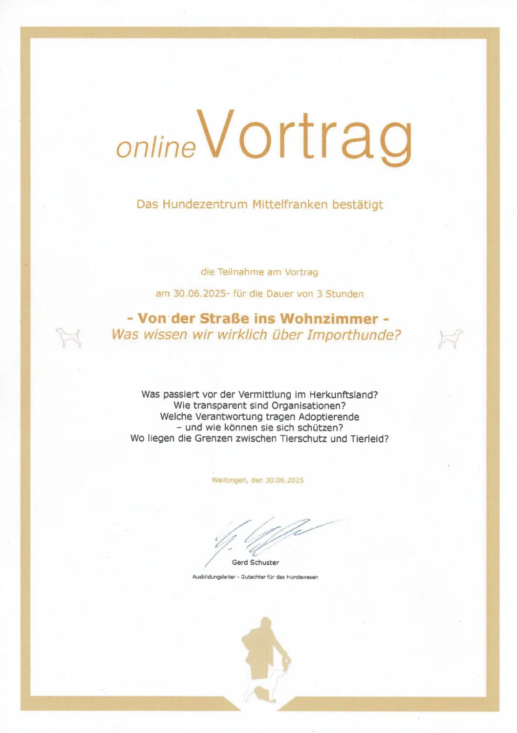 Mensch/Hund-Coaching-Zertifikat