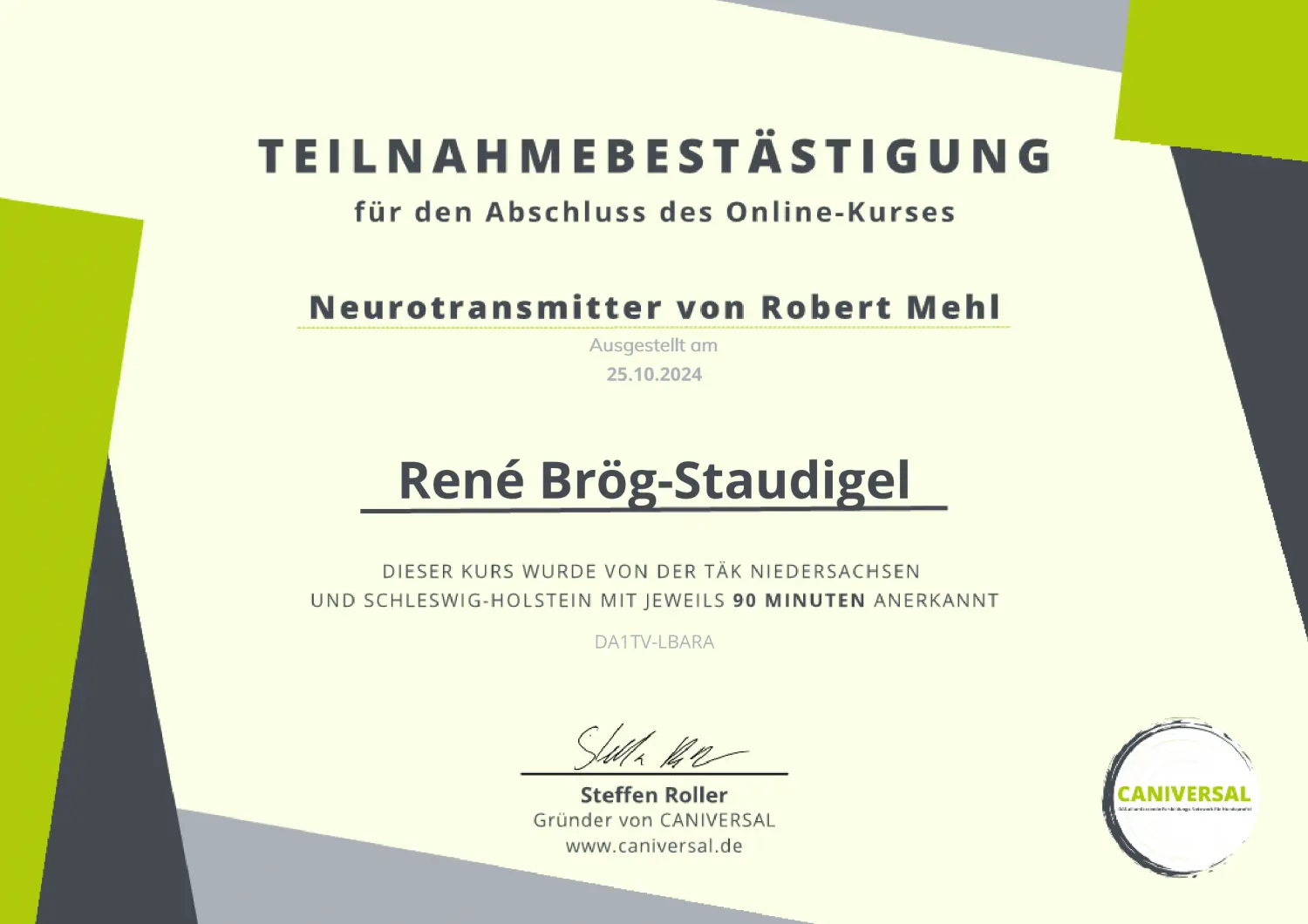 Mensch/Hund-Coaching-Zertifikat