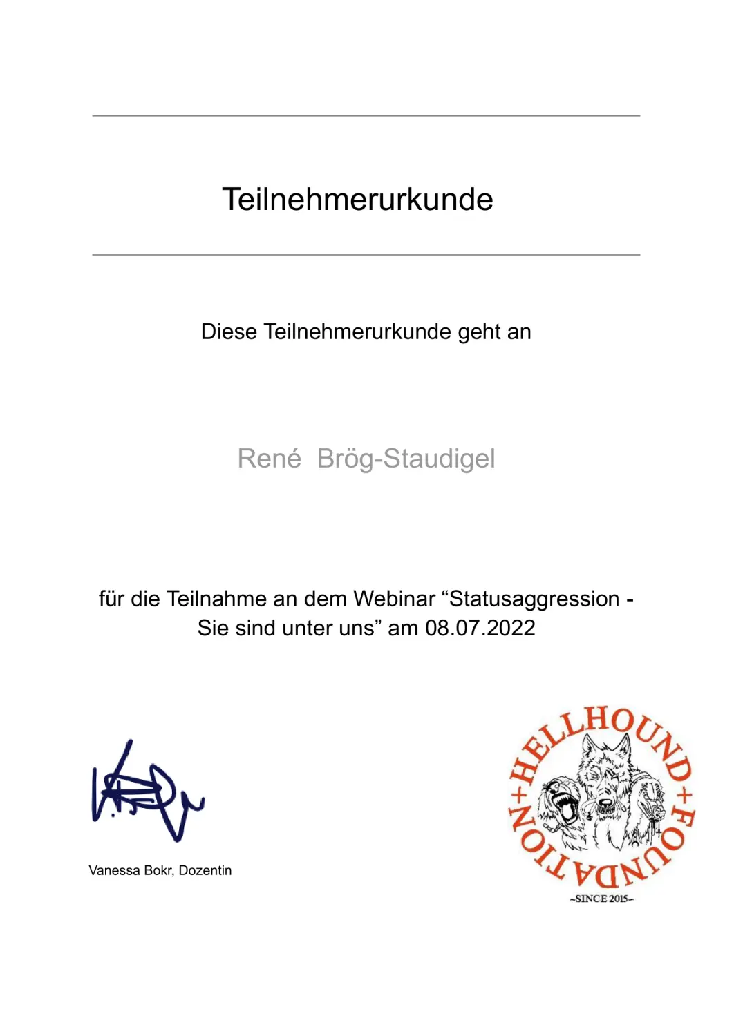 Mensch/Hund-Coaching-Zertifikat