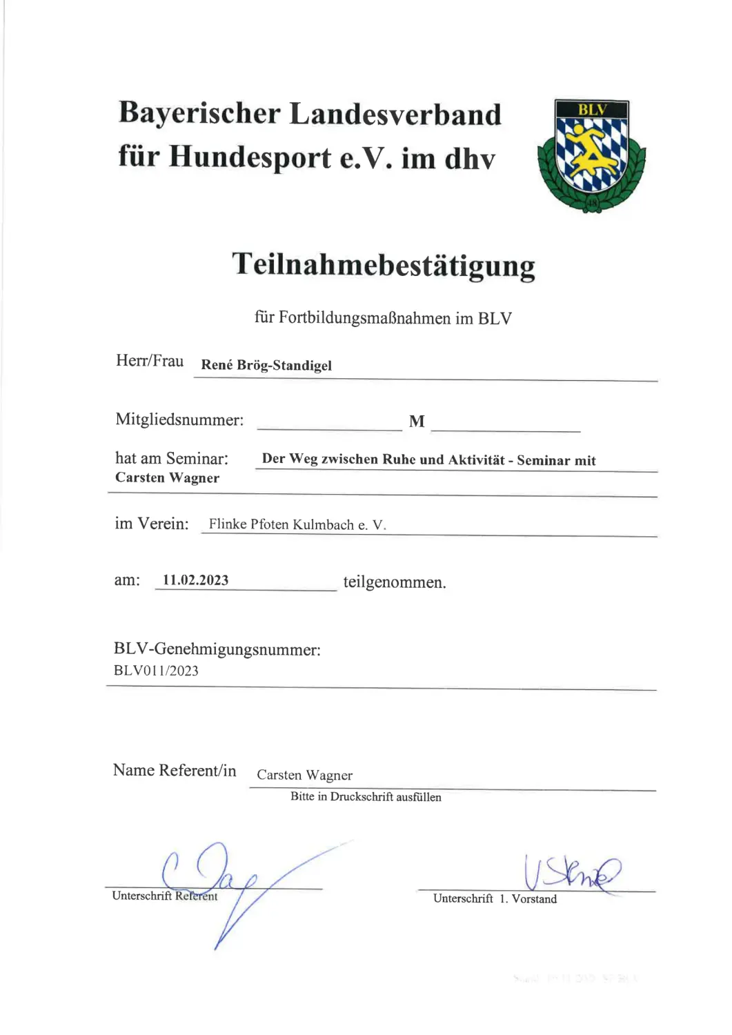 Mensch/Hund-Coaching-Zertifikat