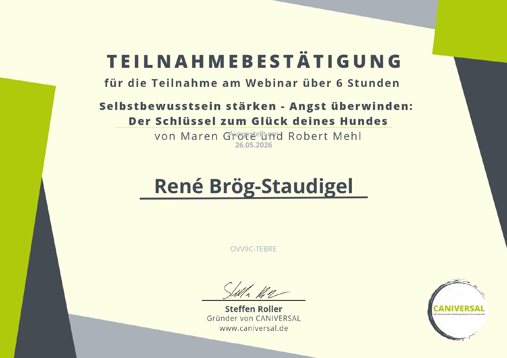 Mensch/Hund-Coaching-Zertifikat