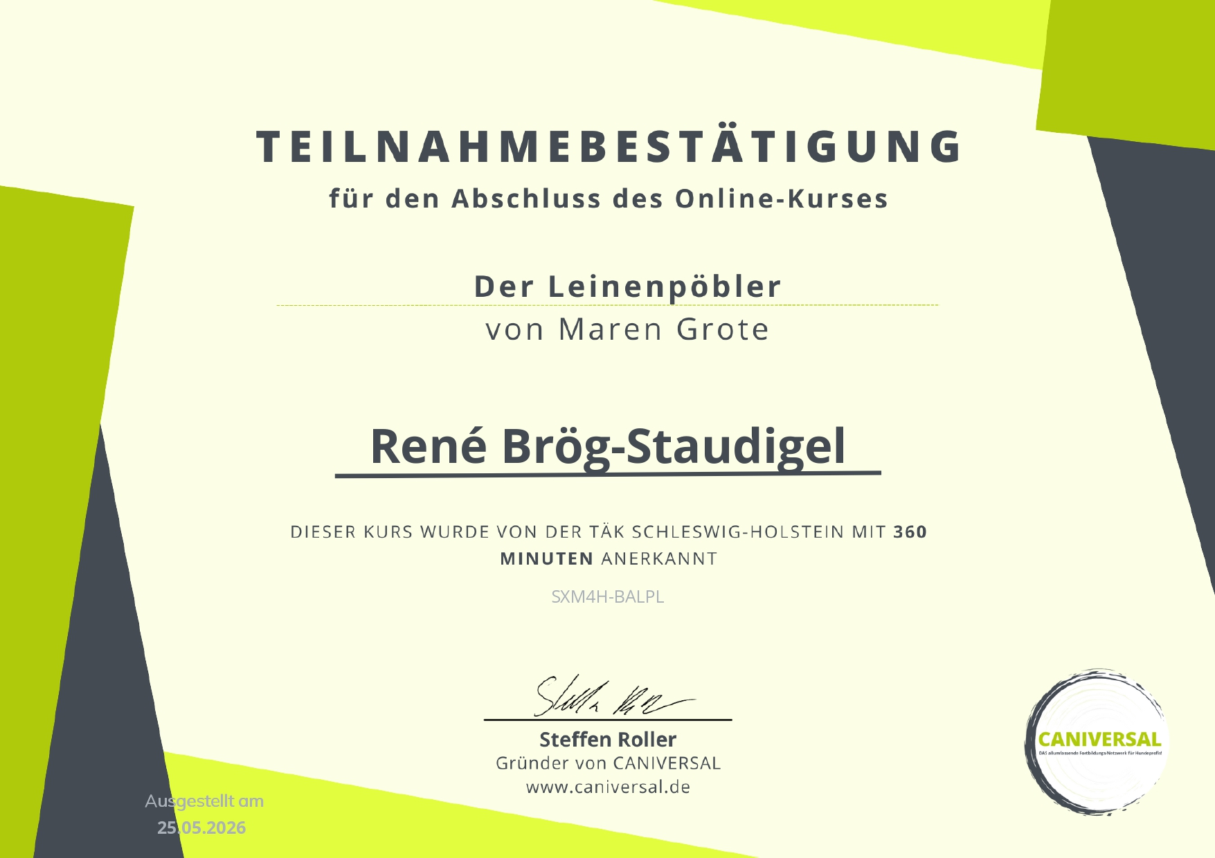 Mensch/Hund-Coaching-Zertifikat