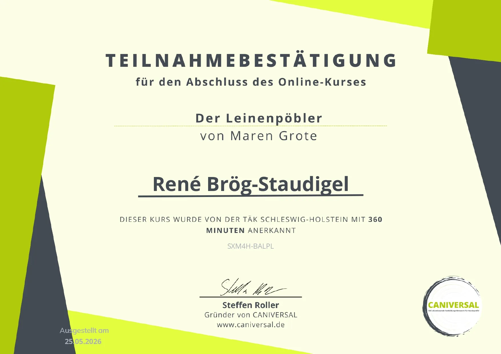 Mensch/Hund-Coaching-Zertifikat