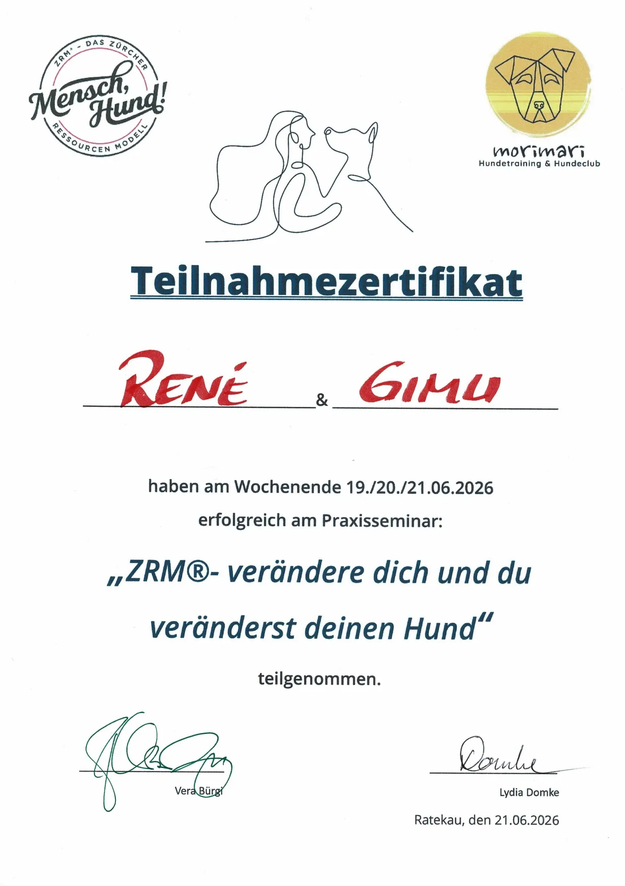 Mensch/Hund-Coaching-Zertifikat